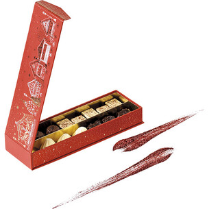 Box cardboard rectangular chocolates 2 rows MERRY... 2