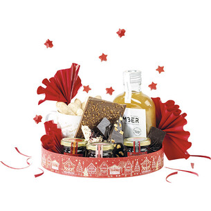 Bandeja cartão redonda FELIZ NATAL vermelho/estampagem a... 2