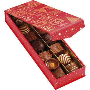 Box cardboard rectangular chocolates 2 rows CHRISTMAS... 2