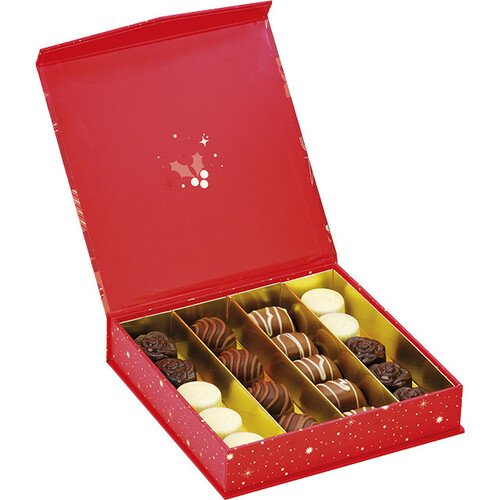 Box cardboard rectangular chocolates 4 rows...