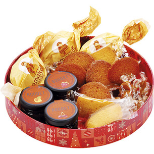Caja cartón redonda MOSAICO FESTIVO rojo/rosa/estampación... 2