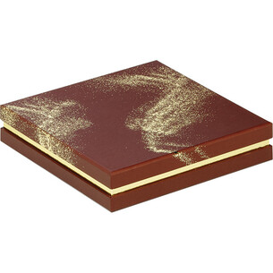 Box cardboard square chocolates 4 rows GOLDEN POWDER...