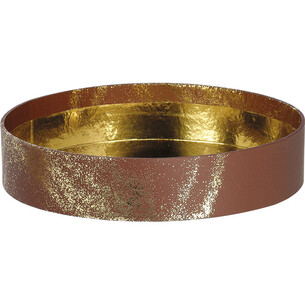 Tray cardboard round GOLDEN POWDER brown/gold hot foil...
