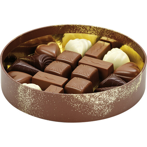 Tray cardboard round GOLDEN POWDER brown/gold...