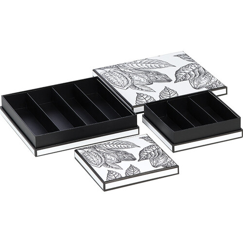 Coffret carton carré chocolats 3 rangées...