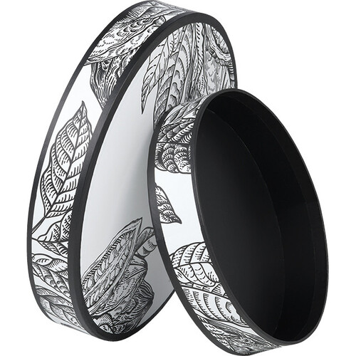 Corbeille carton ronde PRESTIGE CACAO blanc/noir