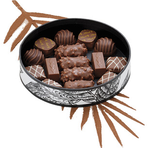 Tray cardboard round COCOA PRESTIGE white/black 2