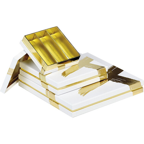 Coffret carton carré chocolats 4 rangées...