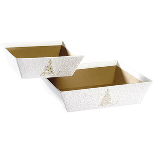 Tray cardboard square GOLDEN SPARKLES texture white/gold... 2