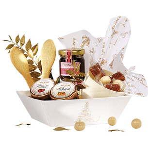 Tray cardboard square GOLDEN SPARKLES texture white/gold... 2