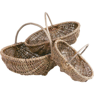Panier osier ovale brut anse fixe 2