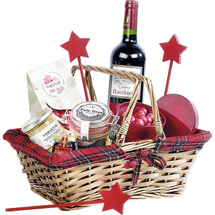 Basket wicker/wood rectangular brown red/black/gold... 2