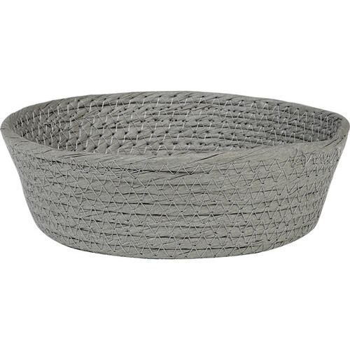 Tray paper rope round grey