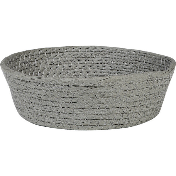 Corbeille corde de papier ronde gris