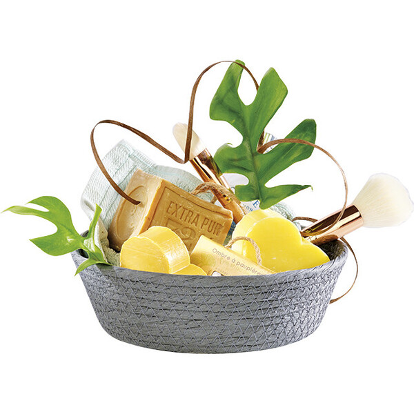 Bandeja corda de papel redonda cinza