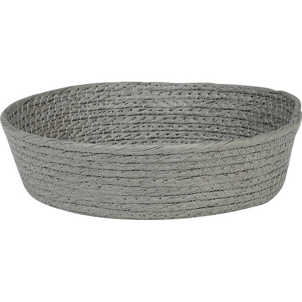 Corbeille corde de papier ronde gris
