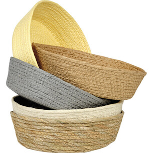 Tray paper rope round grey 2
