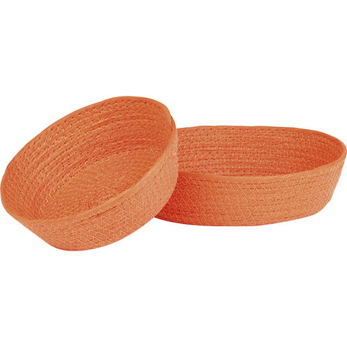 Corbeille corde de papier ronde orange