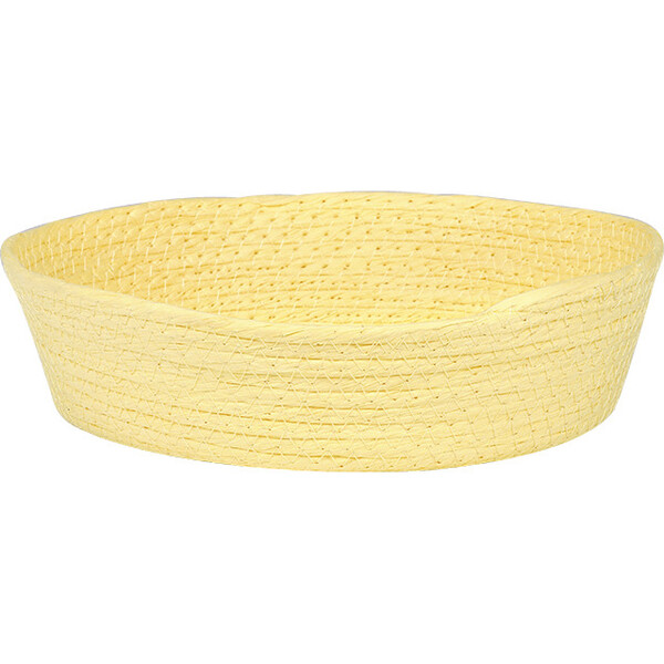 Corbeille corde de papier ronde jaune