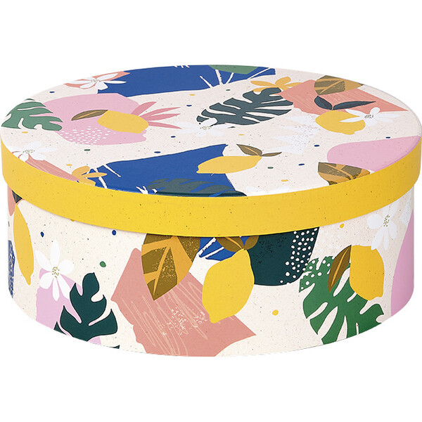 Caixa cartão redonda JARDIM DE CITRINOS