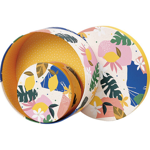 Box cardboard round CITRUS GARDEN