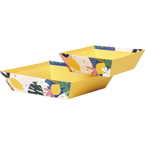 Tray cardboard square CITRUS GARDEN