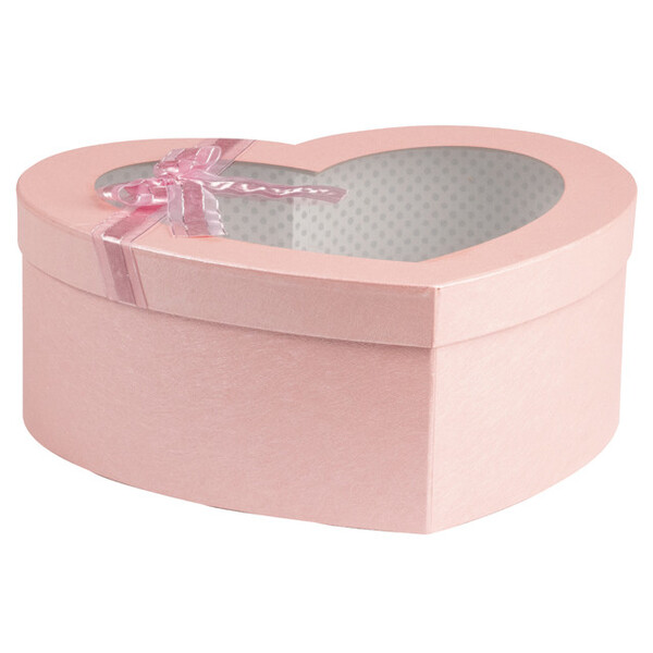 Coffret carton coeur rose/irisé noeud satin-Les Bonnes Affaires 2026