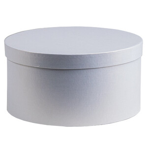 Coffret carton rond blanc/nacré