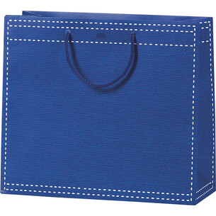 Sac papier bleu poignées corde/oeillet de fermeture-Les...