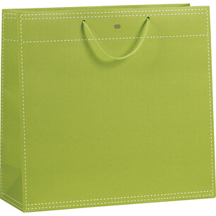 Sac papier vert anis poignées corde/oeillet de...