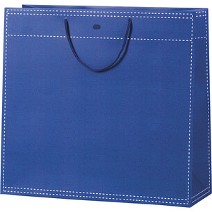 Saco de papel azul alças de cordão