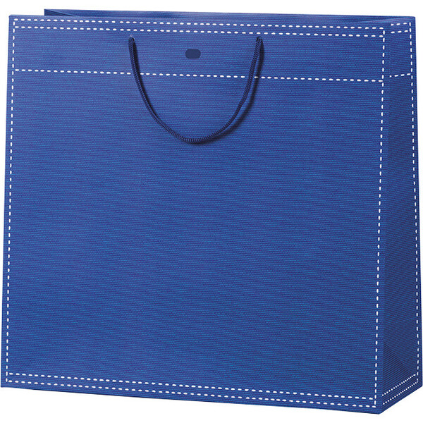 Bolsa papel azul/asas cuerda/ojal