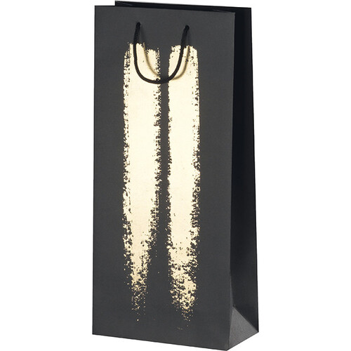 Bag Paper kraft 2 bottles black/gold