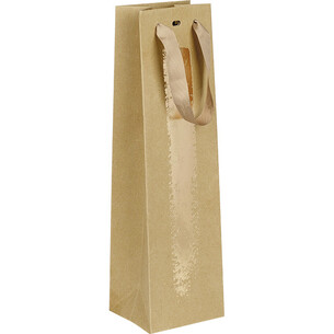 Sac papier 1 bouteille kraft/or dorure à chaud poignées...