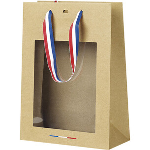 Sac papier kraft fenêtre PVC/poignées ruban... 2