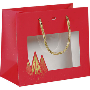 Bag paper CHRISTMAS PRESTIGE red/gold hot foil...
