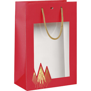 Bag paper CHRISTMAS PRESTIGE red/gold hot foil...