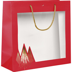 Bag paper CHRISTMAS PRESTIGE red/gold hot foil...