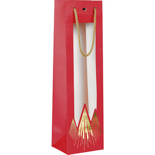 Bag paper 1 bottle CHRISTMAS PRESTIGE red/gold hot foil...