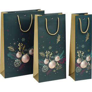 Bag paper 3 bottles ENCHANTED NATURE green/gold hot foil... 2