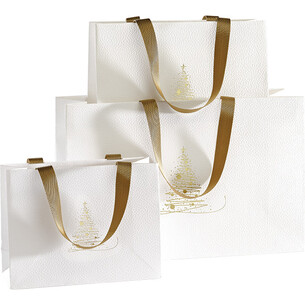 Bag paper GOLDEN SPARKLES texture white/gold hot foil... 2