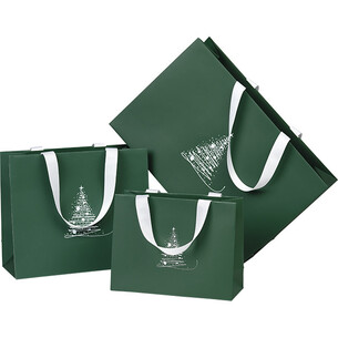 Bolsa papel ELEGANCIA DE INVIERNO textura verde/blanco... 2