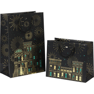 Bag paper FESTIVE CITY black/green/gold hot foil... 2