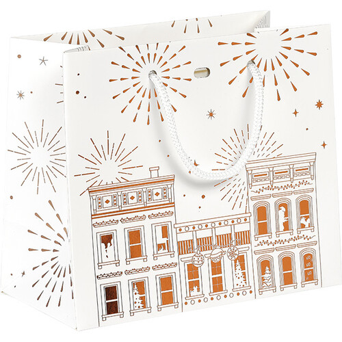 Sac papier VILLE EN FETE blanc/dorure à chaud...