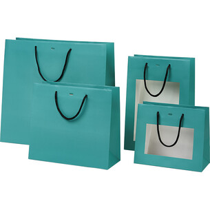 Bag paper blue black paper handles eyelet 2