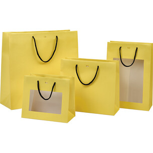 Bag paper yellow PET window black paper handles eyelet 2