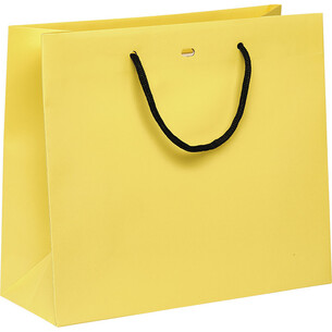 Bag paper yellow black paper handles eyelet