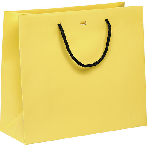 Bag paper yellow black paper handles eyelet