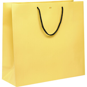 Bag paper yellow black paper handles eyelet