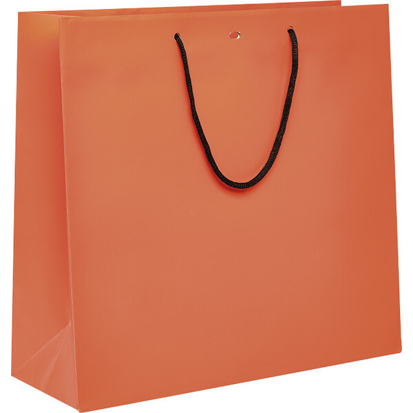 Bolsa papel naranja asas papel negro ojal